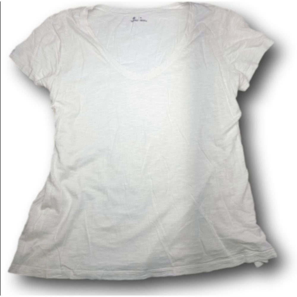 Women's Susina White Short Sleeve V-Neck Tee XL